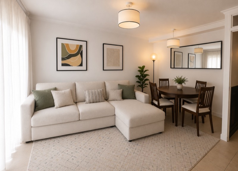 Styled living room